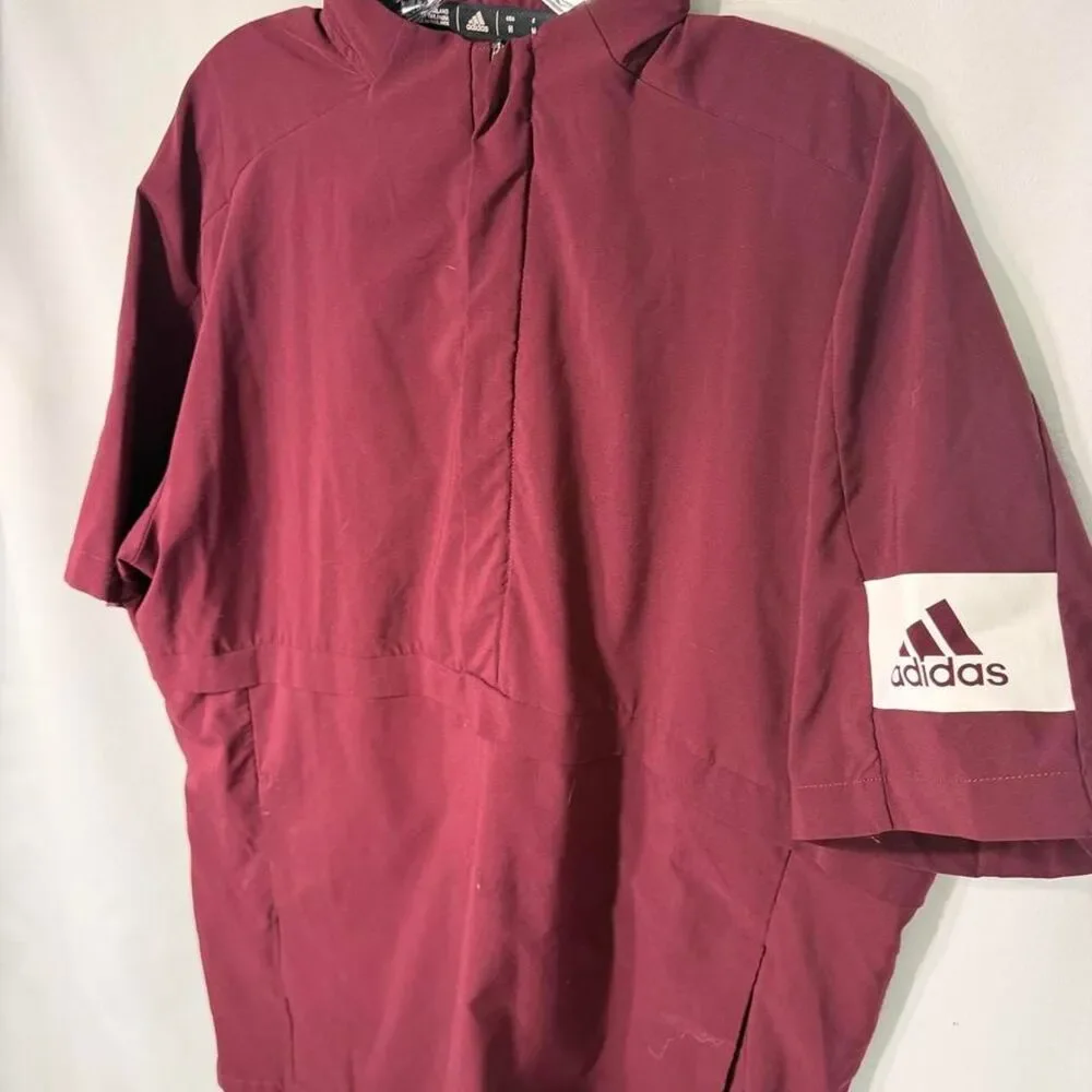 Adidas Men's Burgundy and Red Jacket